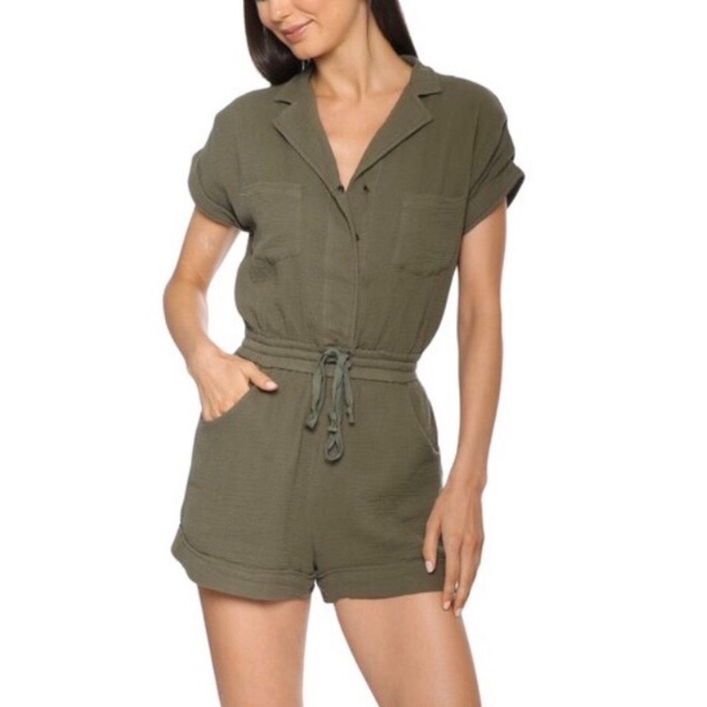 Casual Green Romper